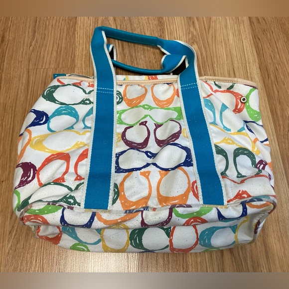 Coach Colorful Canvas Shoulder Handbag - Picture 2 of 9